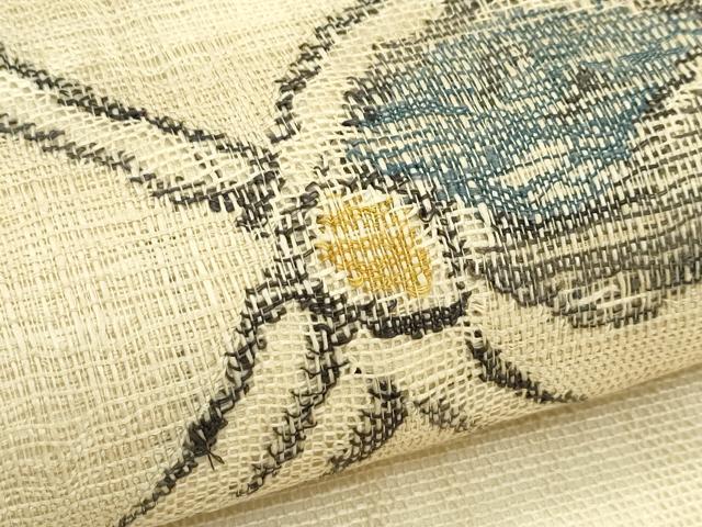 平和屋着物*夏物 八寸名古屋帯 草花文 正絹 逸品 CABJ9146rv