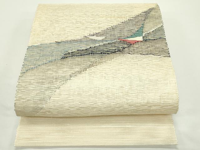 平和屋着物＊夏物 八寸名古屋帯 抽象文 正絹 逸品 未使用 CABJ9151rv