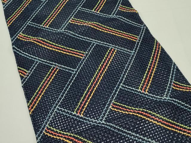 平和屋着物*夏物 八寸名古屋帯 羅 檜垣文 正絹 逸品 CABJ9152rv