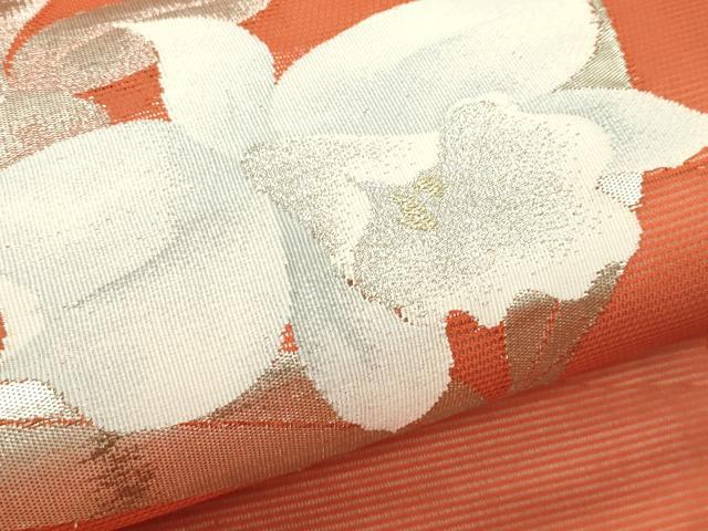 平和屋着物*夏物 九寸名古屋帯 草花文 金銀糸 正絹 逸品 CABJ9161rv