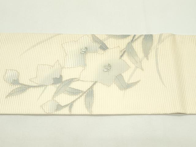 平和屋着物*夏物 九寸名古屋帯 相良刺繍 桔梗 銀糸 正絹 逸品 CABJ9164rv