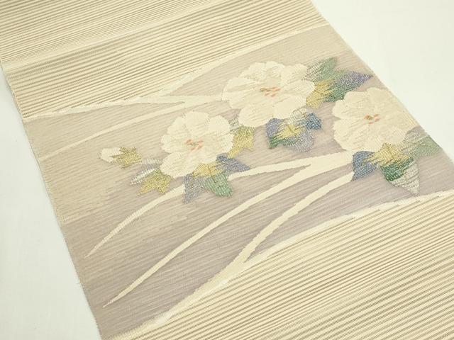 平和屋着物*夏物 八寸名古屋帯 絽綴れ 草花文 金銀糸 松坂屋扱い 正絹 逸品 CABJ9183rv
