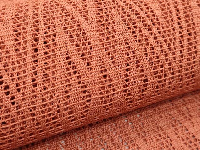 平和屋着物*夏物 人間国宝 俵屋17代目・喜多川平朗 羅 有職織物 つけ帯 柿渋色 正絹 逸品 CABJ9192rv