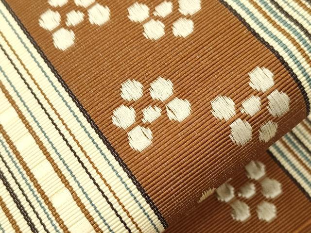平和屋着物●本場筑前博多織 半幅帯 舞梅間道 松永織物謹製 証紙付き 正絹 逸品 CABJ9207dy