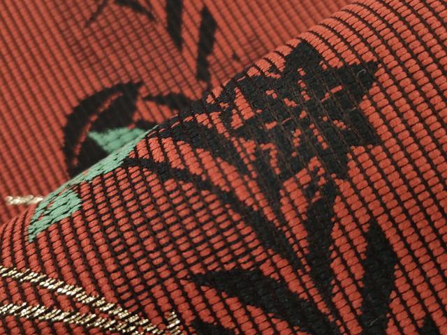 平和屋着物●両面 半幅帯 吹寄せ文 金糸 正絹 逸品 CABJ9215dy