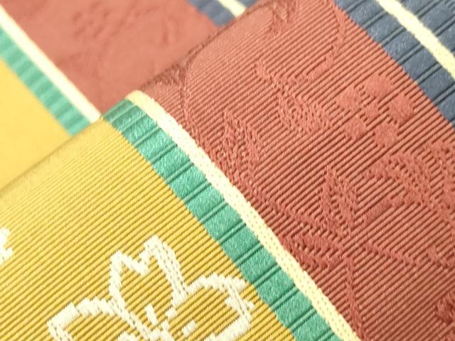平和屋着物●本場筑前博多織 半幅帯 舞桜間道 正絹 逸品 CABJ9227dy