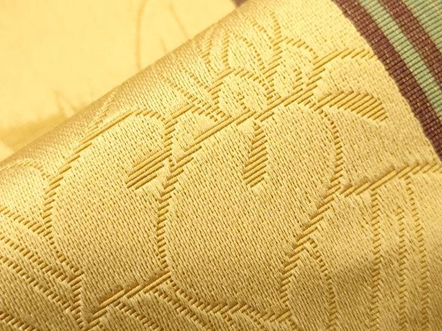 平和屋着物●本場筑前博多織 半幅帯 草花文 田中利弘作 証紙付き 正絹 逸品 CABJ9231dy