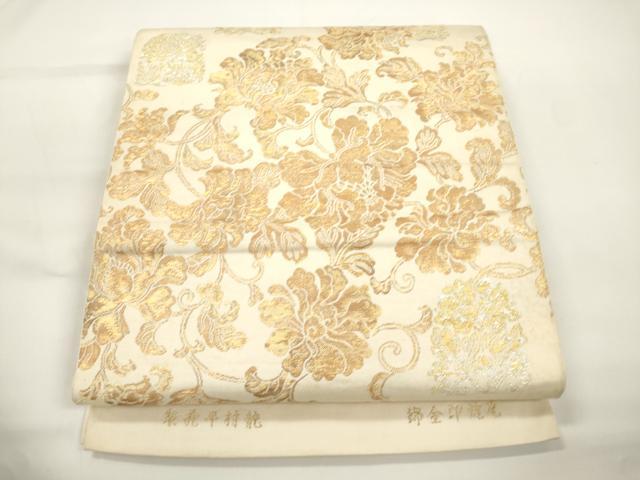 平和屋着物●龍村平蔵製 六通柄 本袋帯 瓦燈印金錦 金糸 正絹 逸品 CABJ9254dy