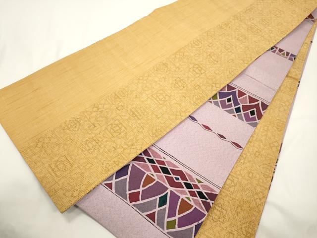 平和屋着物●両面 全通柄 京袋帯 幾何学文 正絹 逸品 CABJ9265dy