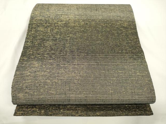 平和屋着物●両面 全通柄袋帯 横段文 金糸 正絹 逸品 CABJ9269dy