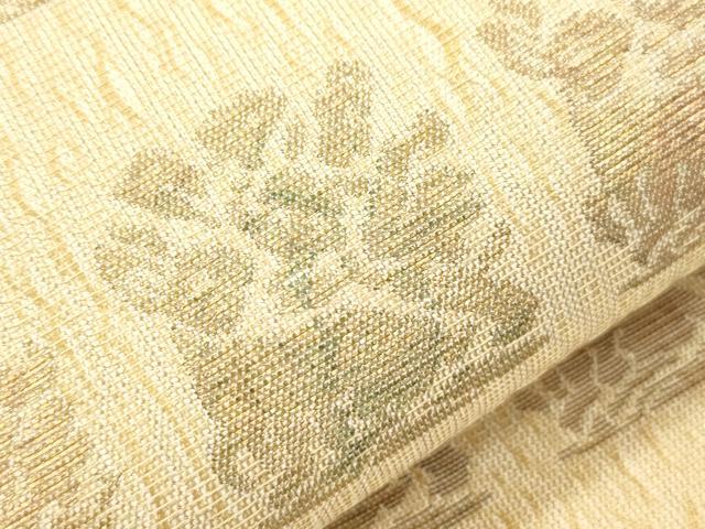 平和屋着物●六通柄袋帯 名物裂花兎 金糸 正絹 逸品 CABJ9279dy