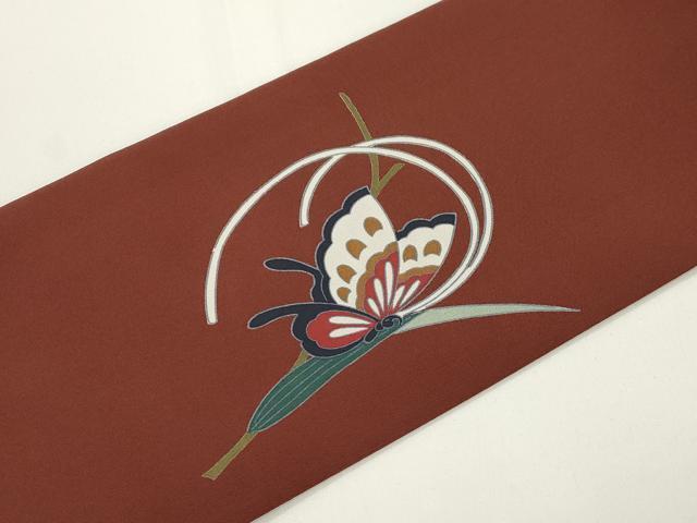 平和屋着物●九寸名古屋帯 舞蝶文 正絹 逸品 CABJ9283dy