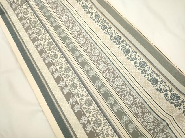 平和屋着物●本場筑前博多織 八寸名古屋帯 草花間道 正絹 逸品 CABJ9295dy