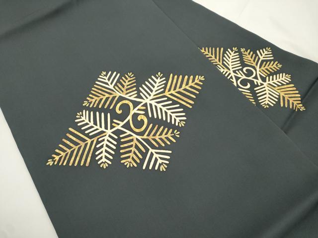 平和屋着物●塩瀬 九寸名古屋帯 駒刺繍 松葉文 金彩 正絹 逸品 CABJ9309dy