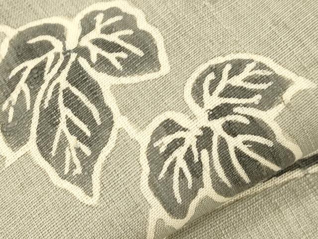 平和屋着物●九寸名古屋帯 紬地 ろうけつ染め 朝顔 正絹 逸品 CABJ9315dy