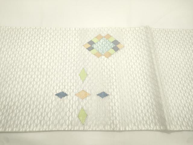平和屋着物▽太鼓柄袋帯 スリーシーズン 春夏秋 すくい織 幾何学文 金糸 正絹 逸品 CABJ9322dy