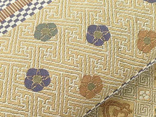 平和屋着物●六通柄袋帯 紹巴 茶禅一味 幾何学文 正絹 逸品 CABJ9327dy
