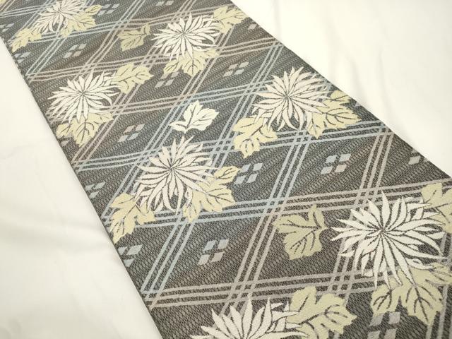 平和屋着物●「美しいキモノ」お馴染みのメーカー となみ織物 六通柄袋帯 異文 金糸 正絹 逸品 CABJ9343dy
