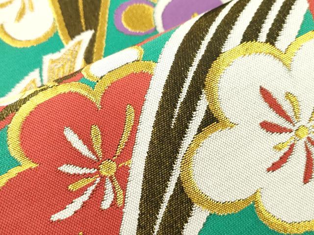 平和屋着物●六通柄袋帯 京美宝 笹竹梅文 金糸 正絹 逸品 CABJ9352dy