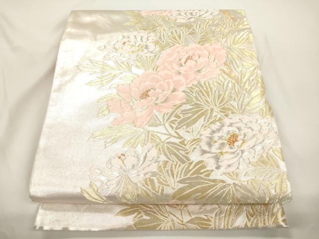 平和屋着物●西陣の名門 本家加納 六通柄袋帯 草花文 金銀糸 正絹 逸品 CABJ9355dy