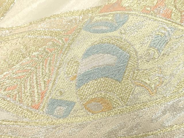 平和屋着物●西陣 川島織物 六通柄 本袋帯 吉祥花文 金銀糸 正絹 逸品 CABJ9358dy