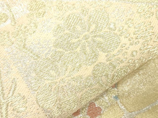 平和屋着物●西陣 川島織物 六通柄 本袋帯 吉祥花文 金銀糸 正絹 逸品 CABJ9358dy