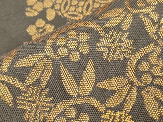 平和屋着物●全通柄 本袋帯 色紙重ね更紗花文 金糸 正絹 逸品 CABJ9360dy