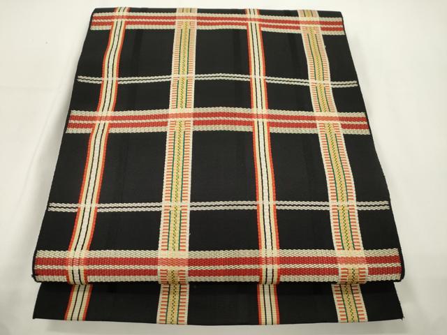 平和屋着物●本場筑前博多織 八寸名古屋帯 吉野間道 正絹 逸品 CABJ9364dy