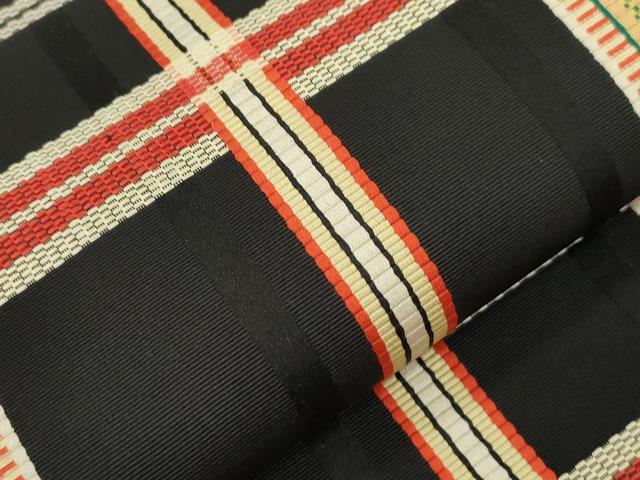 平和屋着物●本場筑前博多織 八寸名古屋帯 吉野間道 正絹 逸品 CABJ9364dy