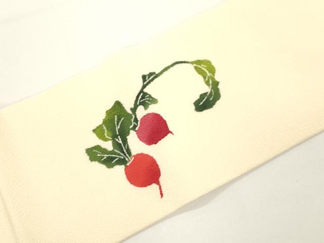 平和屋着物●九寸名古屋帯 型染め 株 鬼しぼ縮緬 正絹 逸品 CABJ9366dy