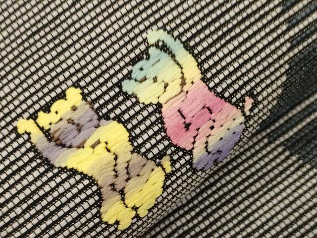 平和屋着物●九寸名古屋帯 動物丸文 正絹 逸品 CABJ9370dy