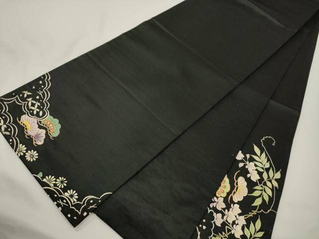 平和屋着物●アンティーク 大正ロマン 太鼓柄 京袋帯 総手刺繍 山乃花 黒地 金糸 正絹 逸品 CABJ9371dy