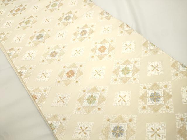 平和屋着物●六通柄袋帯 唐織 菱花文 金糸 鈴乃屋扱い 正絹 逸品 CABJ9372dy