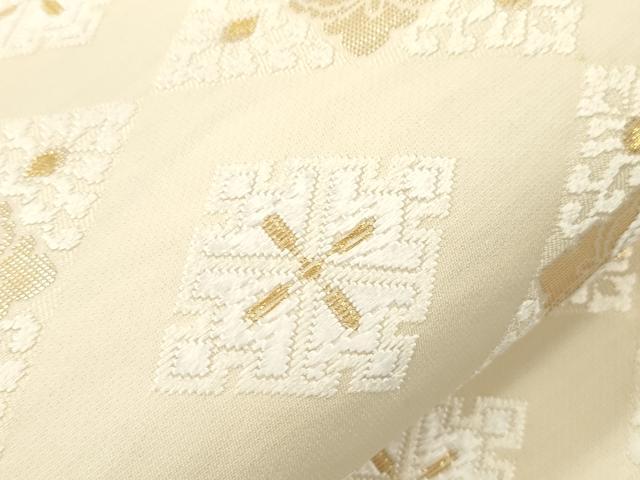 平和屋着物●六通柄袋帯 唐織 菱花文 金糸 鈴乃屋扱い 正絹 逸品 CABJ9372dy