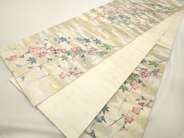 平和屋着物●「美しいキモノ」お馴染みのメーカー となみ織物 六通柄袋帯 草花文 金糸 正絹 逸品 CABJ9377dy