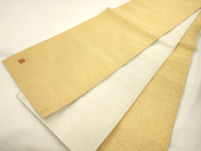 平和屋着物●国際的伝統工芸作家 十二代・藤林徳扇 苑寿 綴れ 両面 全通柄袋帯 金糸 正絹 逸品 CABJ9389dy