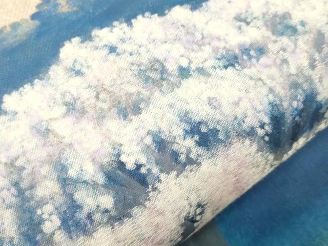平和屋着物●太鼓柄袋帯 手描き 刺繍 草木文 正絹 逸品 CABJ9407dy