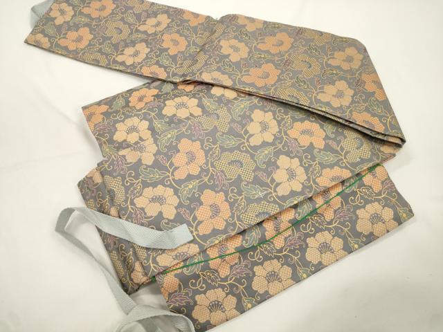 平和屋着物●つけ帯 草花文 正絹 逸品 CABJ9413dy