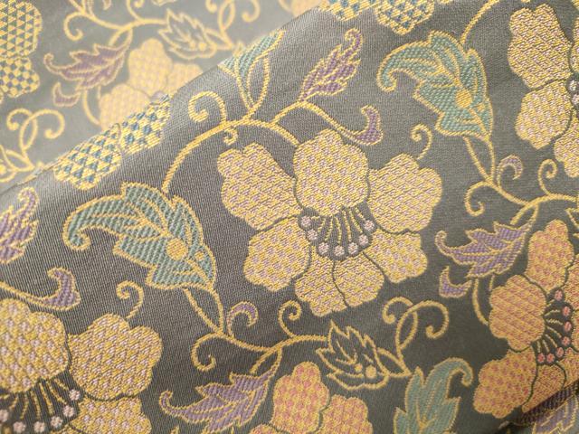平和屋着物●つけ帯 草花文 正絹 逸品 CABJ9413dy