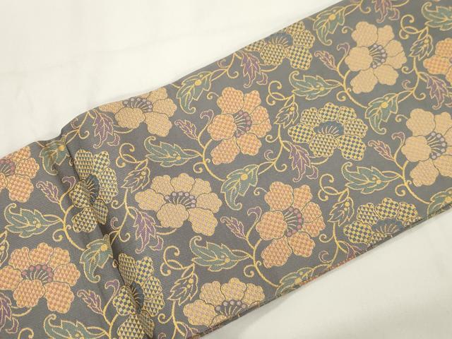 平和屋着物●つけ帯 草花文 正絹 逸品 CABJ9413dy