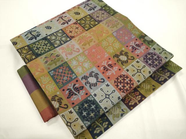 平和屋着物●つけ帯 名物裂 正絹 逸品 CABJ9415dy