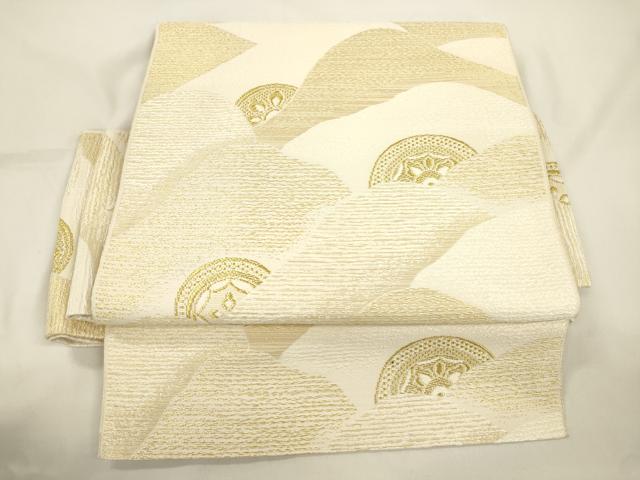 平和屋着物●つけ帯 片輪車文 金糸 正絹 逸品 CABJ9418dy
