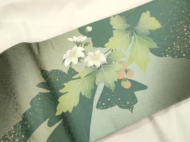平和屋着物●ワンタッチつけ帯 草花文 やまと誂製 正絹 逸品 CABJ9422dy
