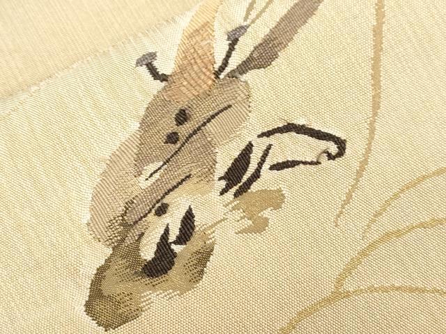 平和屋着物●太鼓柄袋帯 すくい織 抽象文様 金糸 正絹 逸品 CABJ9451dy
