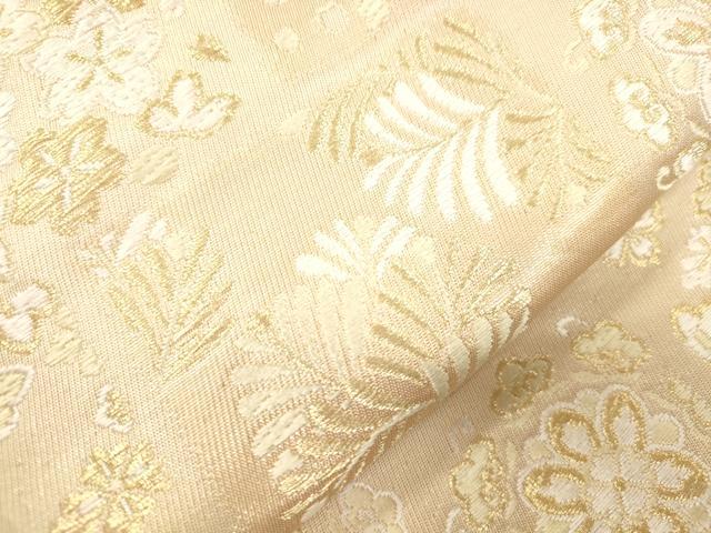 平和屋着物●六通柄袋帯 松竹梅花文 金糸 正絹 逸品 CABJ9467dy