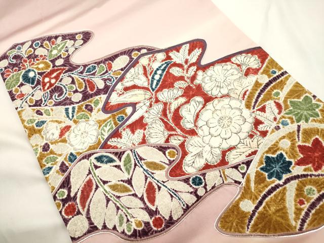 平和屋着物●太鼓柄袋帯 辻が花 絞り 駒刺繍 正絹 逸品 CABJ9468dy