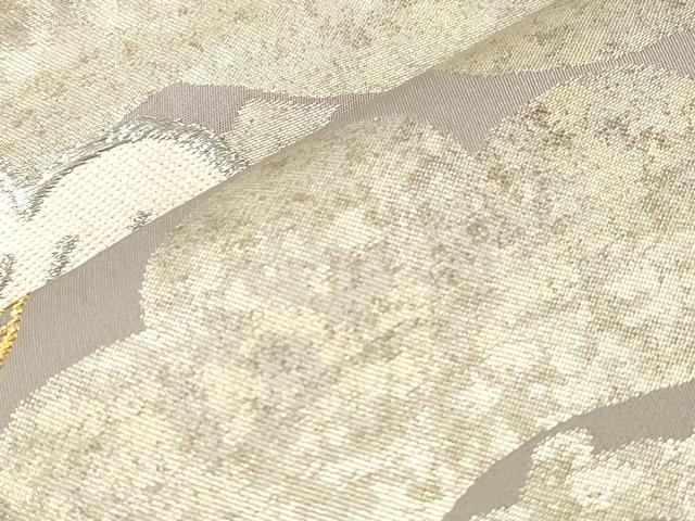 平和屋着物●西陣 河合美術織物謹製 六通柄袋帯 唐織 松 飛鶴文 金銀糸 正絹 逸品 CABJ9477dy