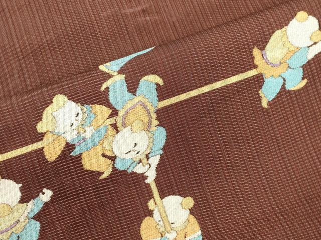 平和屋着物●西陣 川島織物 九寸名古屋帯 紬地 サーカス 金糸 正絹 逸品 CABJ9494dy