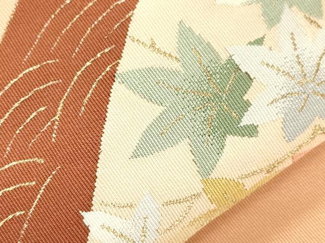 平和屋着物●西陣 河村織物 河村つづれ 八寸名古屋帯 草花文 金銀糸 名古屋仕立て 正絹 逸品 CABJ9497dy