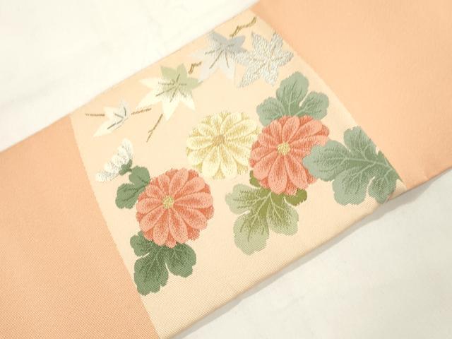平和屋着物●西陣 河村織物 河村つづれ 八寸名古屋帯 草花文 金銀糸 名古屋仕立て 正絹 逸品 CABJ9497dy